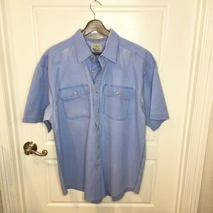 LL Bean Short Sleeve Button Up Traditional Fit L